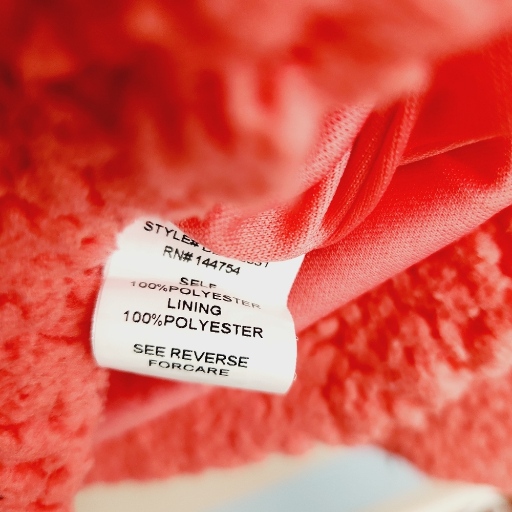 Davi & Dani Oversized Neon Pink Solid Long Sleeve Half Zip-Up Jacket - Picture 9 of 9